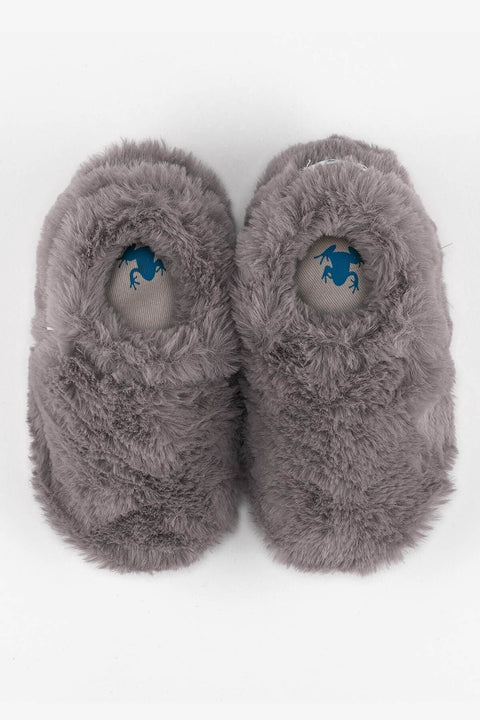 HOPFRÖG Furry Furry Gri Kürk Barefoot Patik (HEDİYE SETİ)