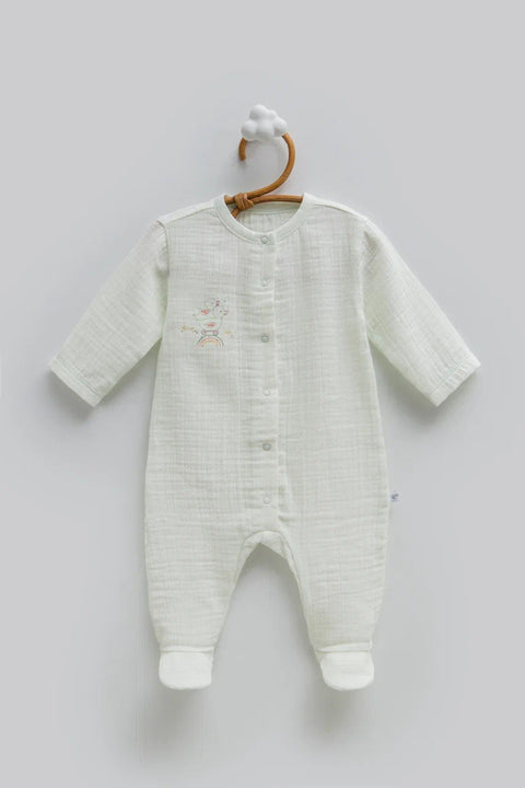 %100 Pamuk Müslin Kız Bebek Tulum - Special Fabric With Bamboo Fibers