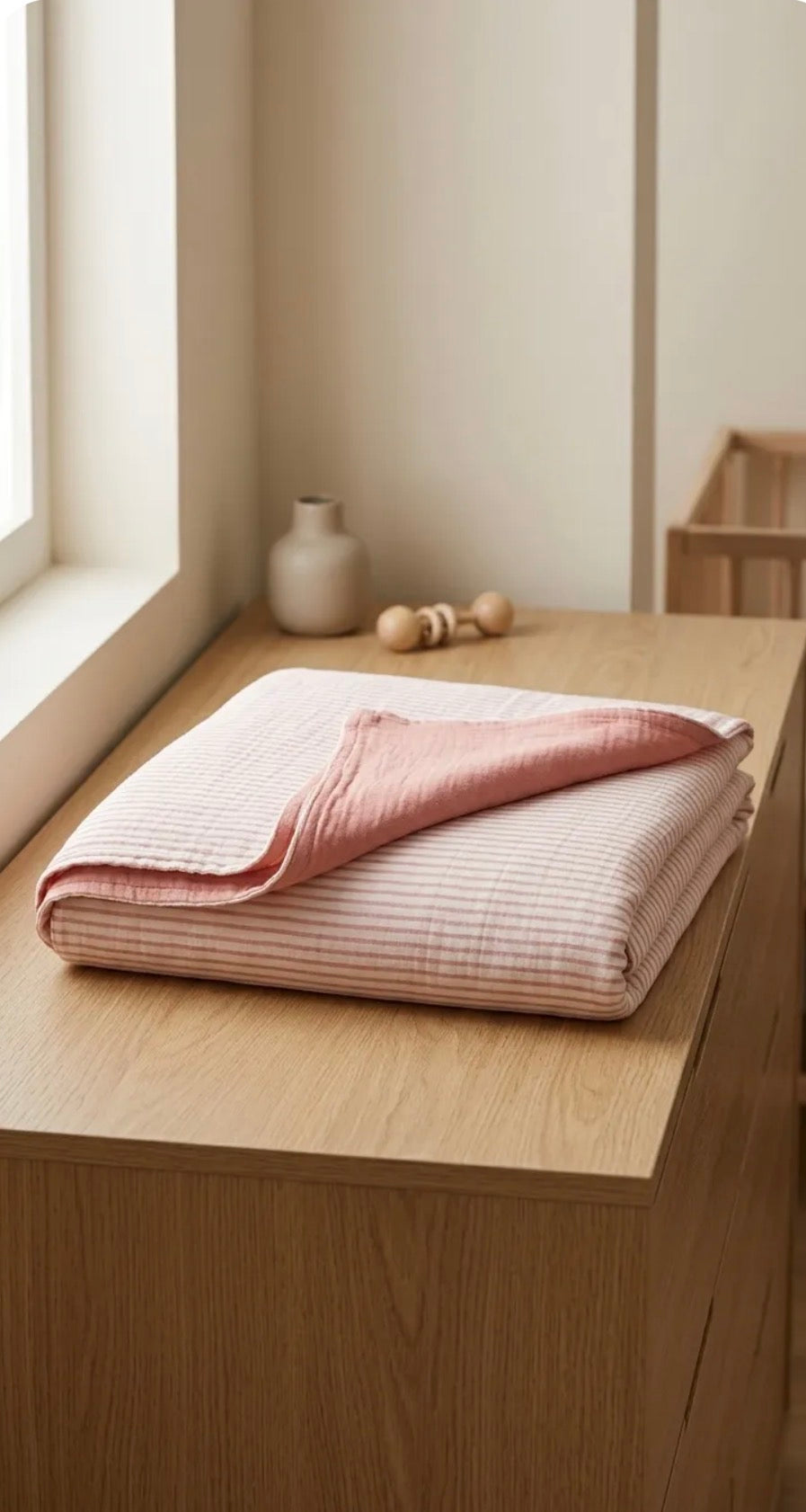 Nevi.co %100 Pamuk Çizgili Nevresim Takımı 100x160 cm – Somon & Krem | Lastikli Çarşaf, Yastık Kılıfı, Nevresim ve Hediye Çantası
