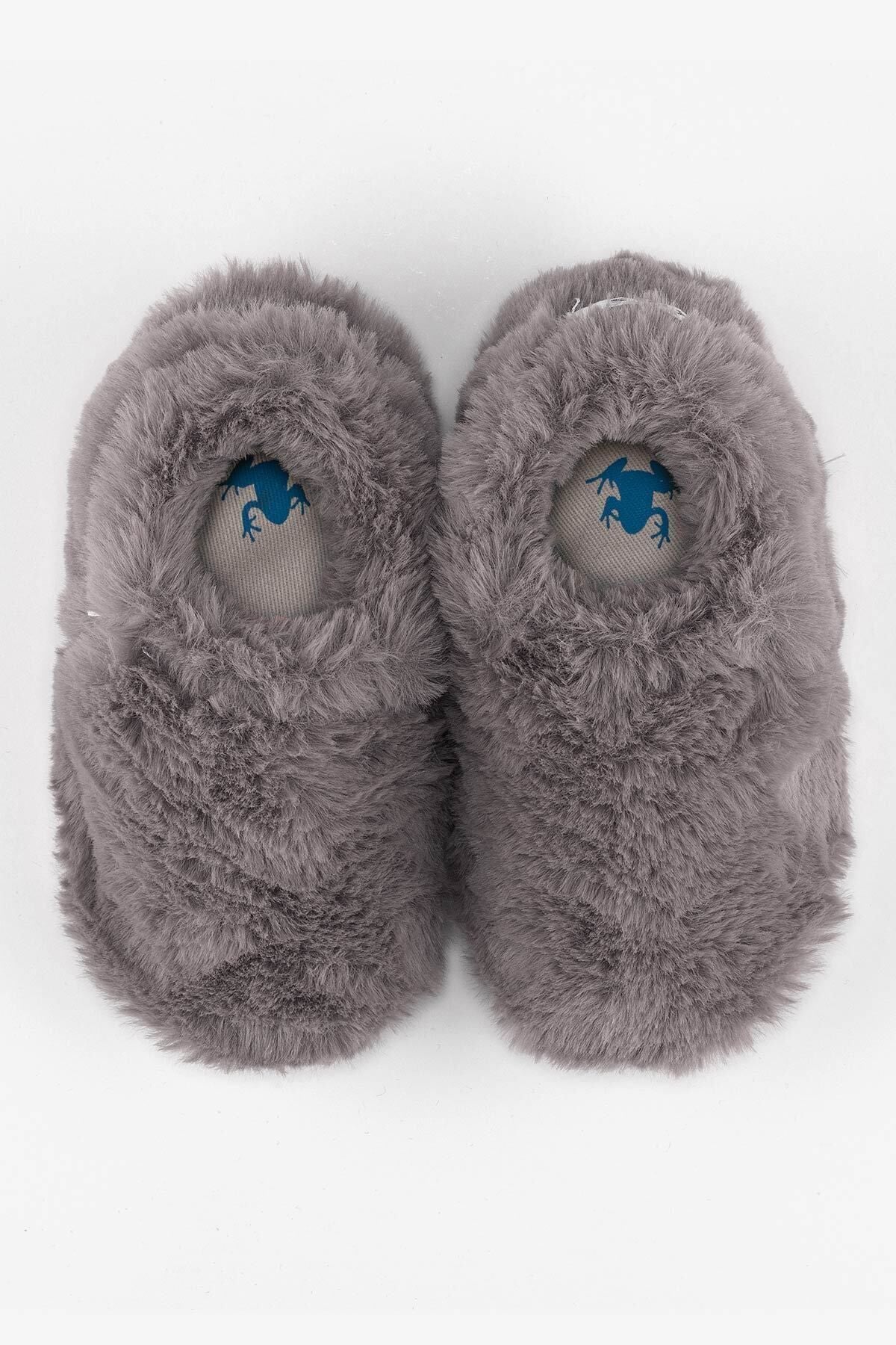 HOPFRÖG Furry Furry Gri Kürk Barefoot Patik (HEDİYE SETİ)