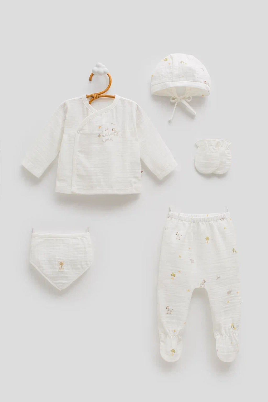 5’li Müslin Hastane Çıkışı 56-62 cm (Special Fabric With Bamboo Fibers)