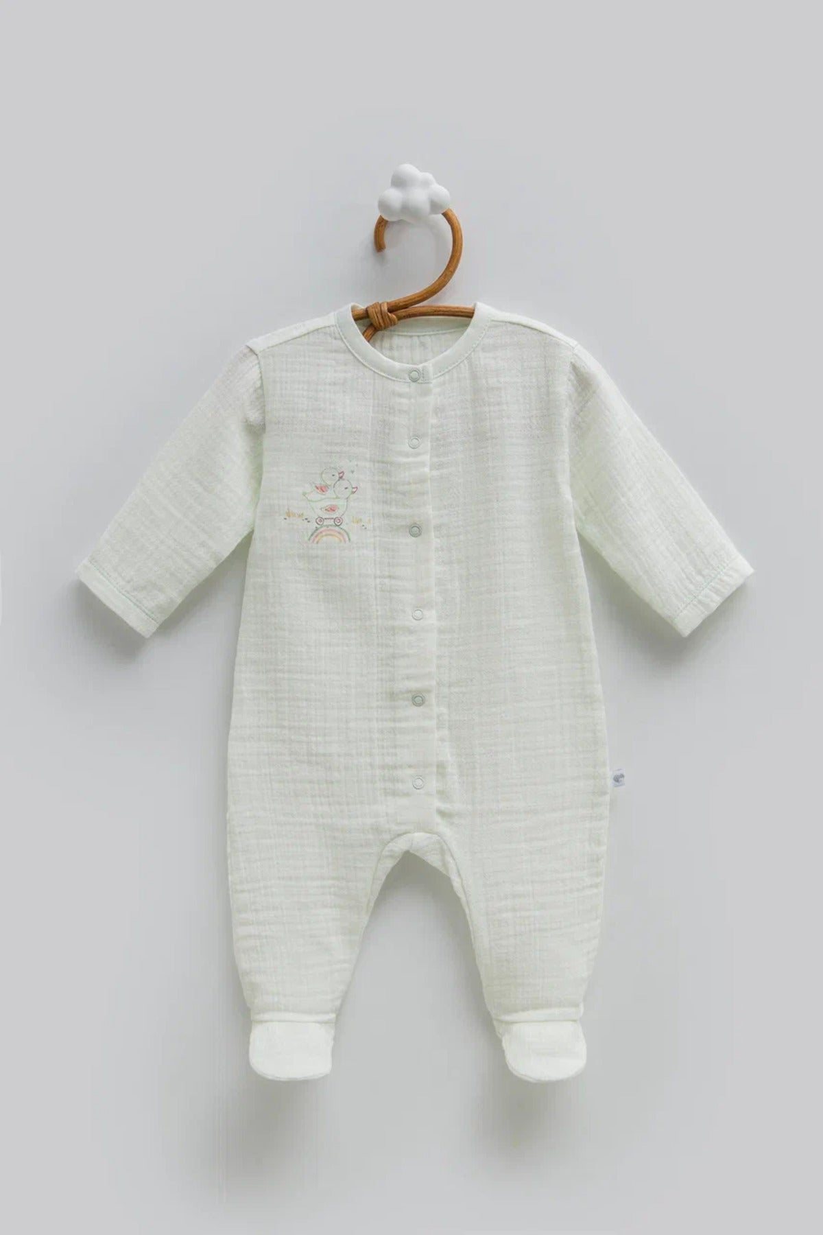 %100 Pamuk Müslin Kız Bebek Tulum - Special Fabric With Bamboo Fibers