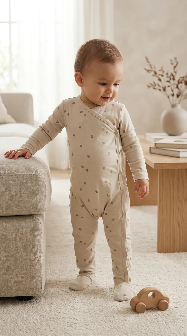 Little Trees Ayaklı Çıtçıtlı Bebek Tulumu