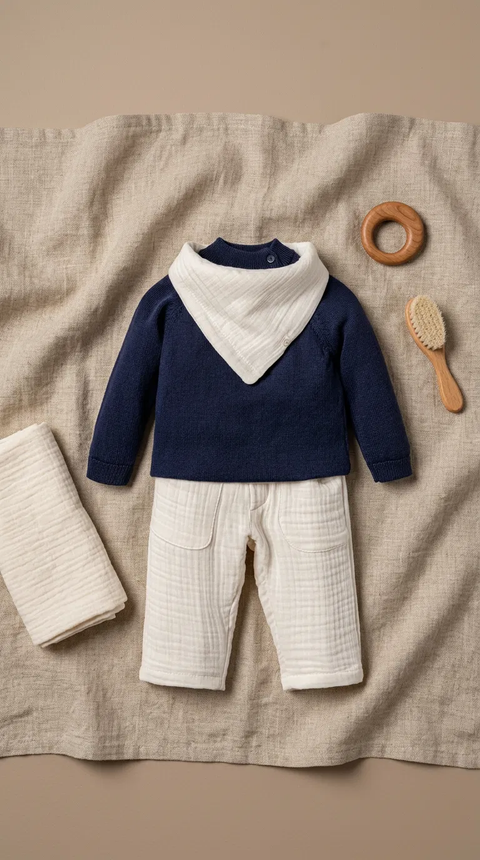 Navy Atelier 3’lü Triko Bebek Takım