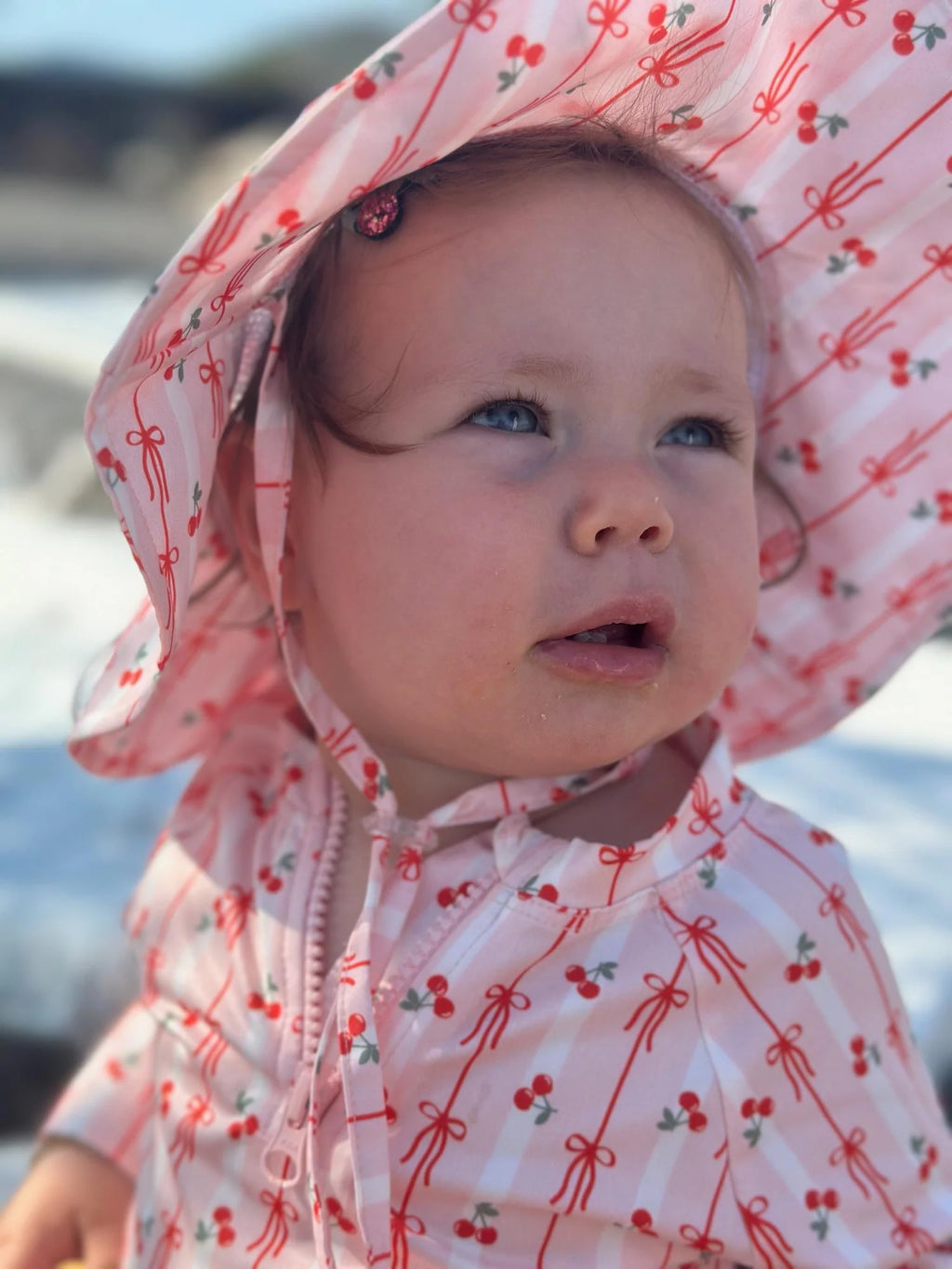 UV Korumalı Alt Üst Kız Bebek Set - Cherry Bow