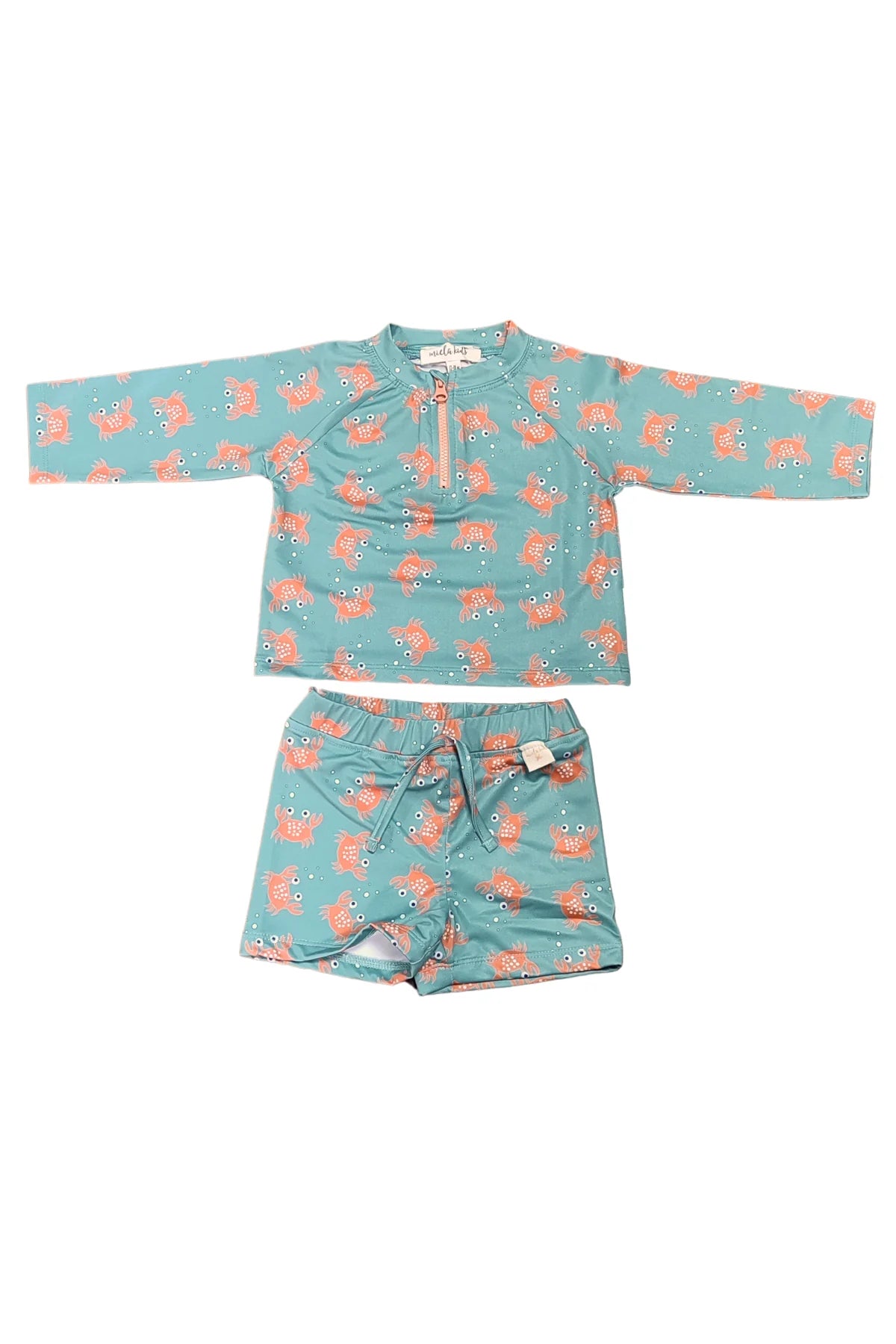 UV Korumalı Alt Üst Erkek Bebek Set - Crab