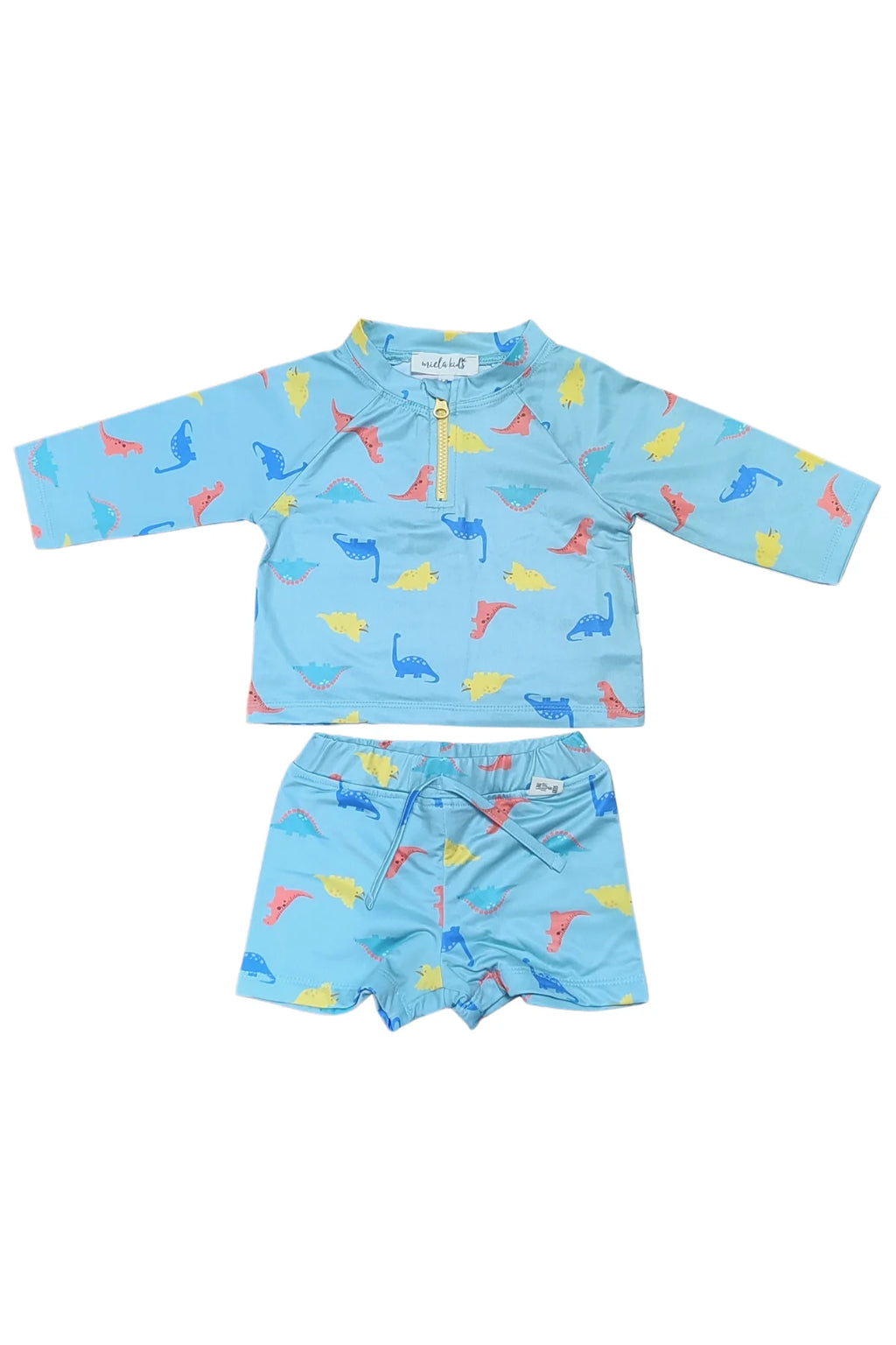 UV Korumalı Alt Üst Erkek Bebek Set - Dinoland Mint