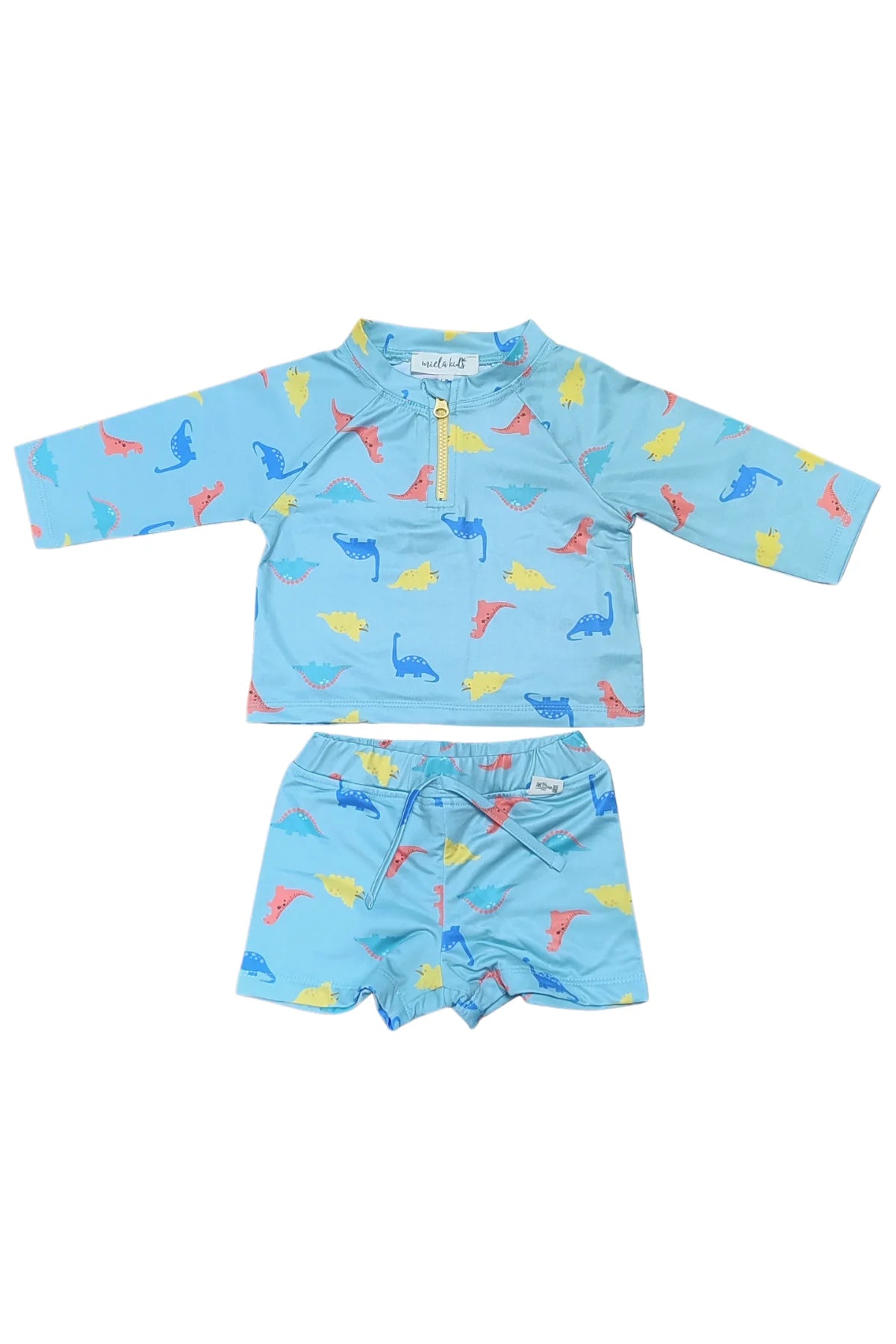 UV Korumalı Alt Üst Erkek Bebek Set - Dinoland Mint