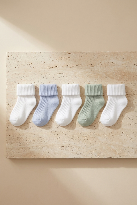 Bebek 5’li Soket Çorap Seti – Soft Pastel