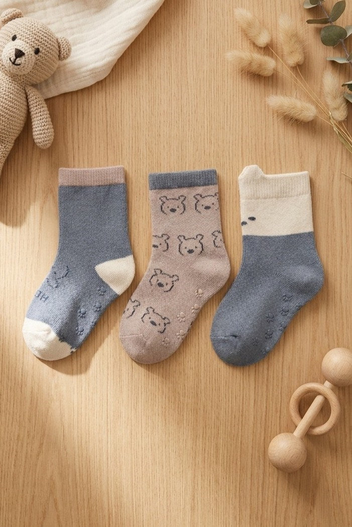Teddy Days 3’lü Kaydırmaz Çorap Seti