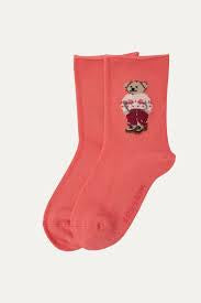 Teddy Coral Modal Çocuk Çorabı – Mercan