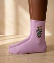 Teddy Lilac Modal Çocuk Çorabı – Lila