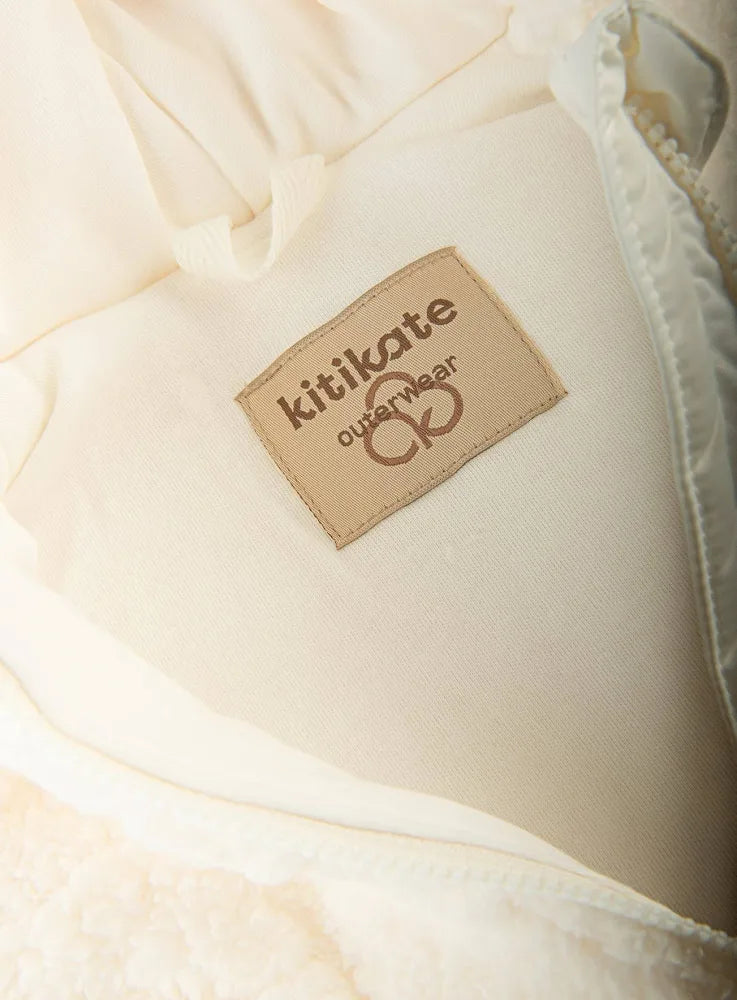 Mila Teddy Kapüşonlu Çocuk  Mont – Ekru