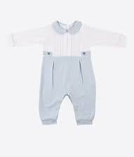 Organik Baby Classic Şapkalı Tulum Mavi