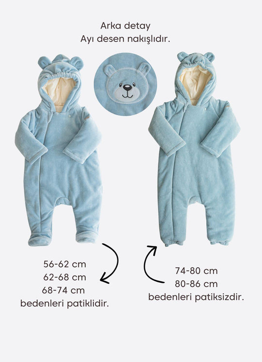 Gordy Kadife Ayı Nakışlı Bebek Kozmonot-Mavi