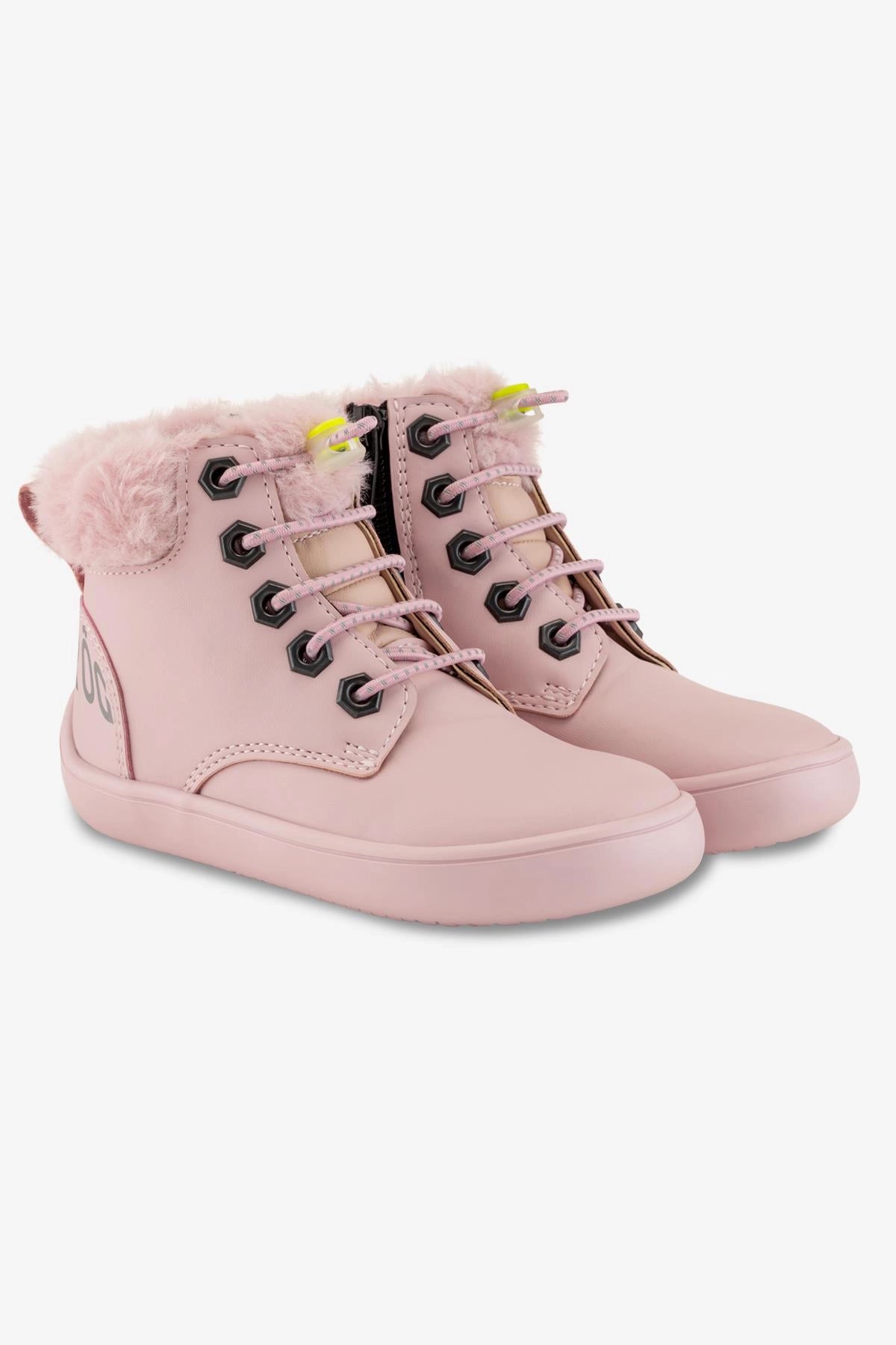 Furry Boots Pink Lotus Barefoot Kids Boots