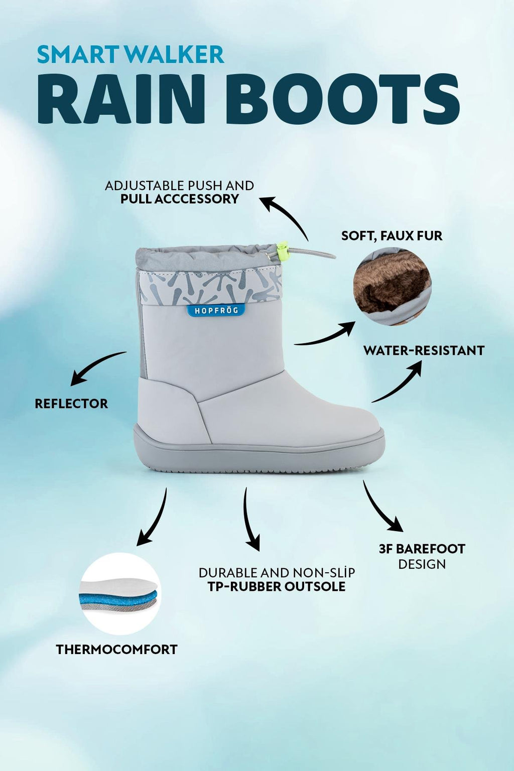 Smart Walker Rain Boots-Grey