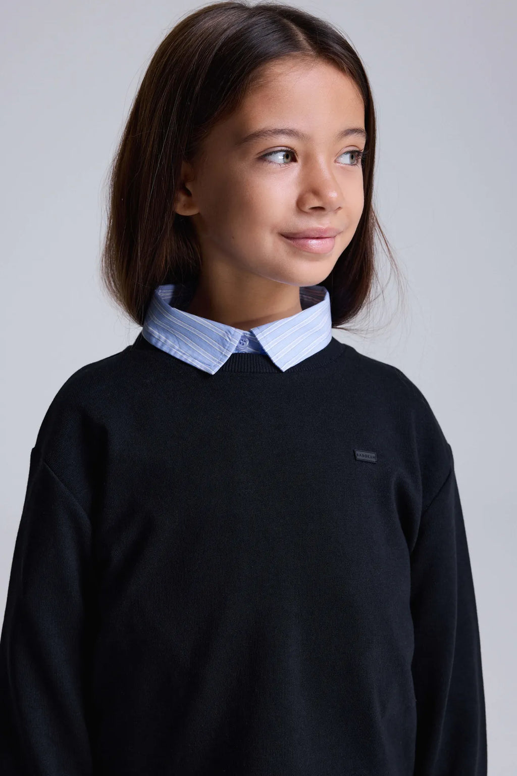 Loose Fit Şardonsuz Sweatshirt-Siyah
