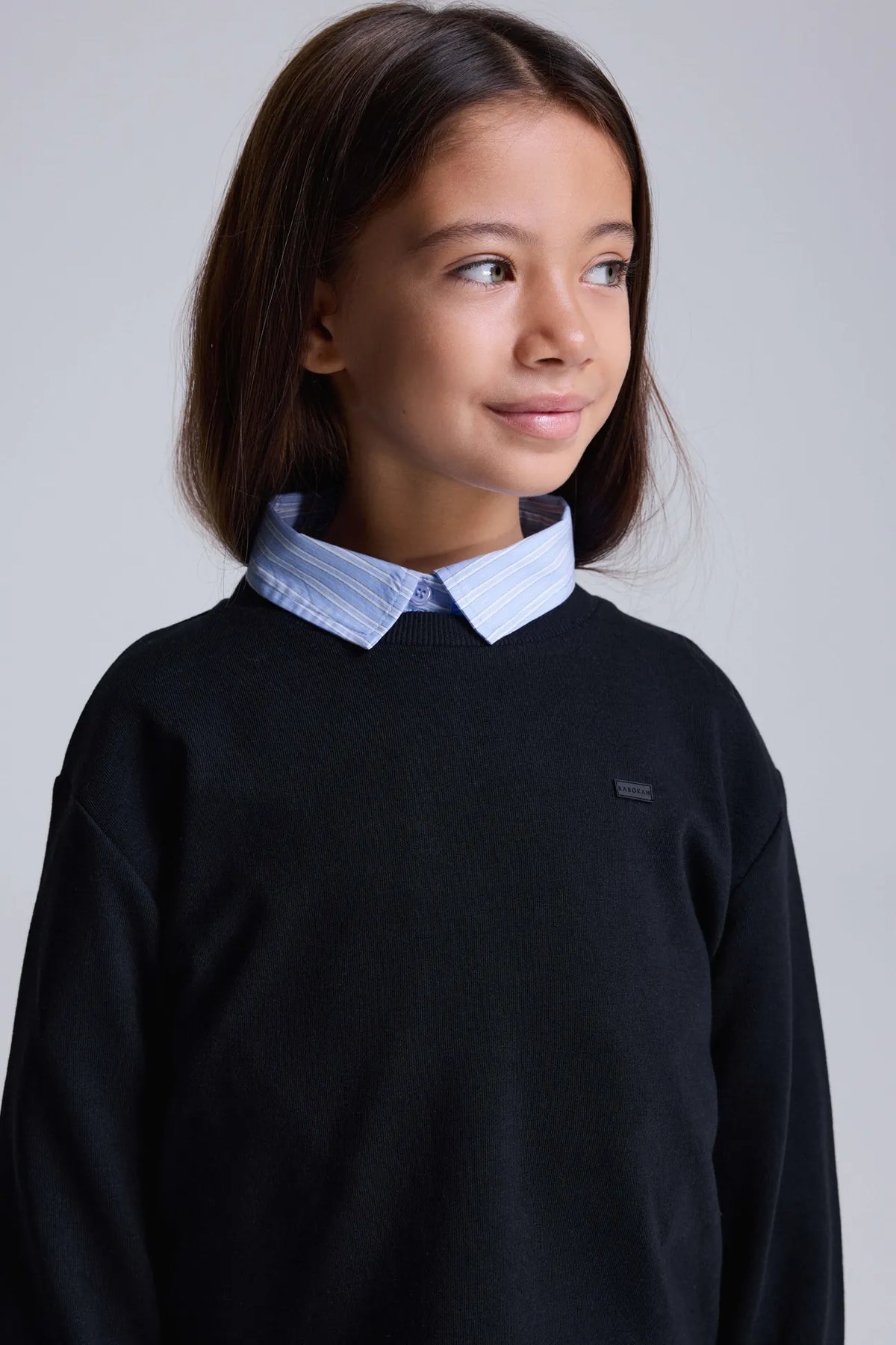 Loose Fit Şardonsuz Sweatshirt-Siyah