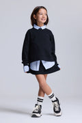 Loose Fit Şardonsuz Sweatshirt-Siyah
