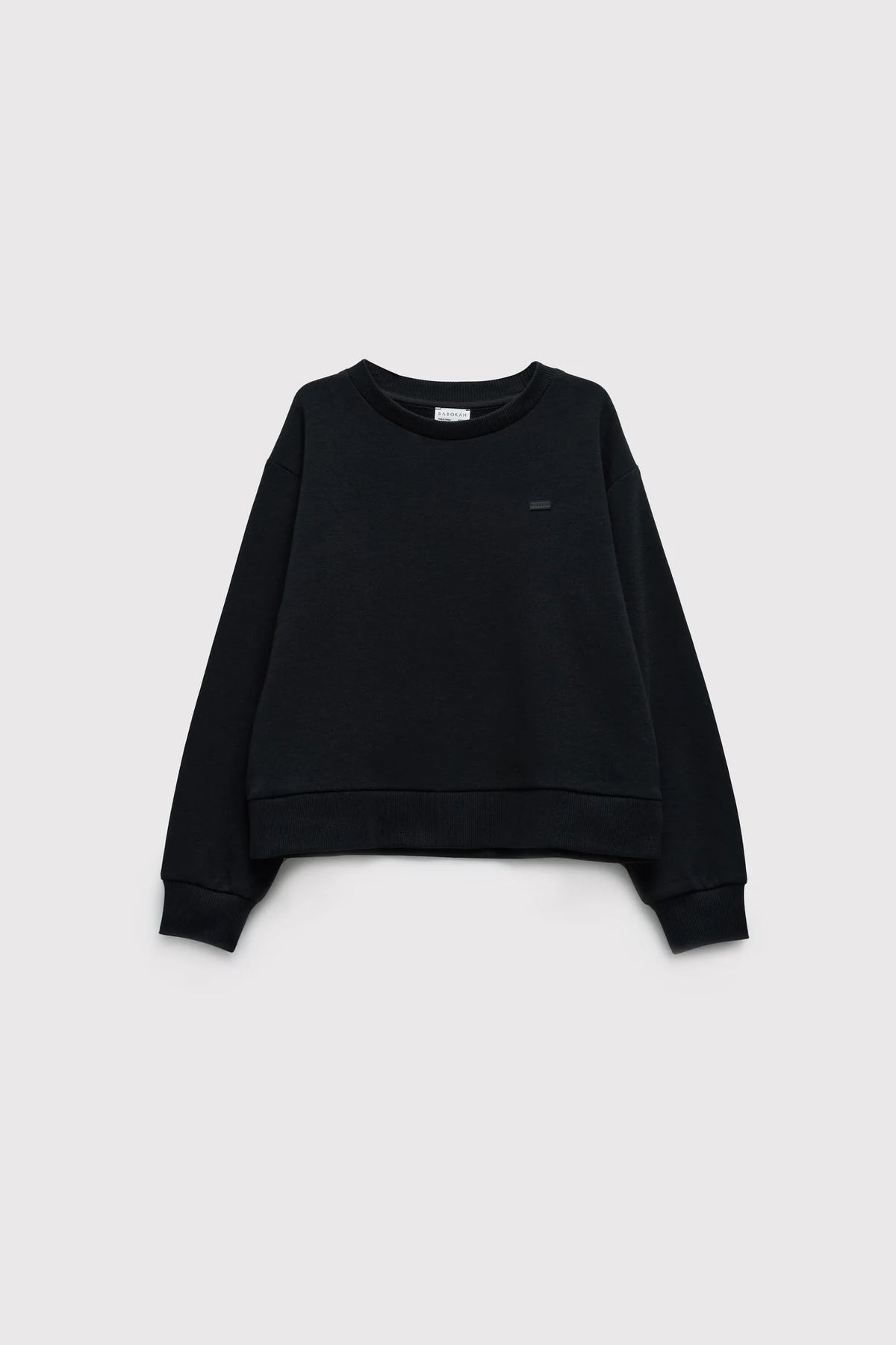 Loose Fit Şardonsuz Sweatshirt-Siyah