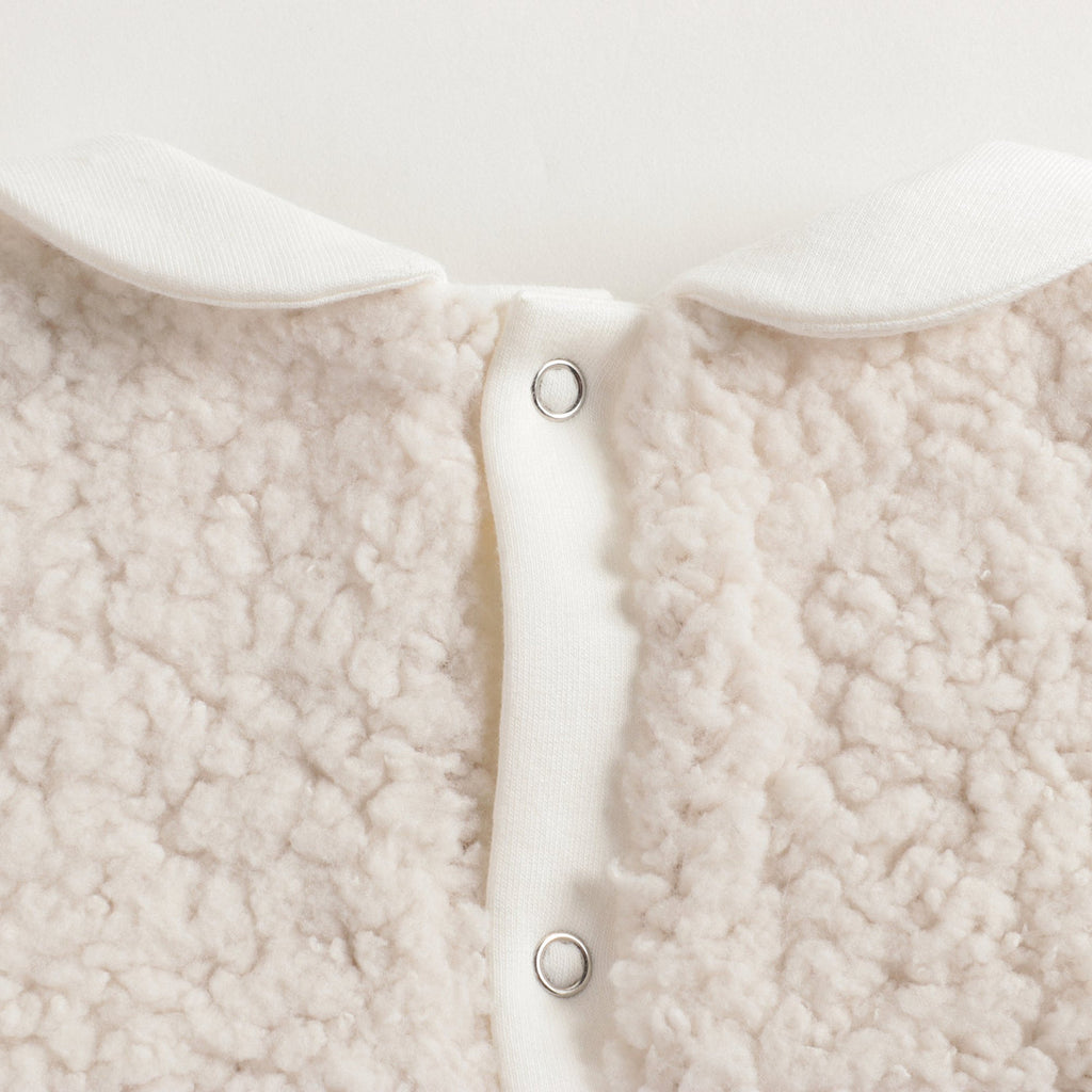Ivory Teddy Astarlı Kız Bebek Elbisesi