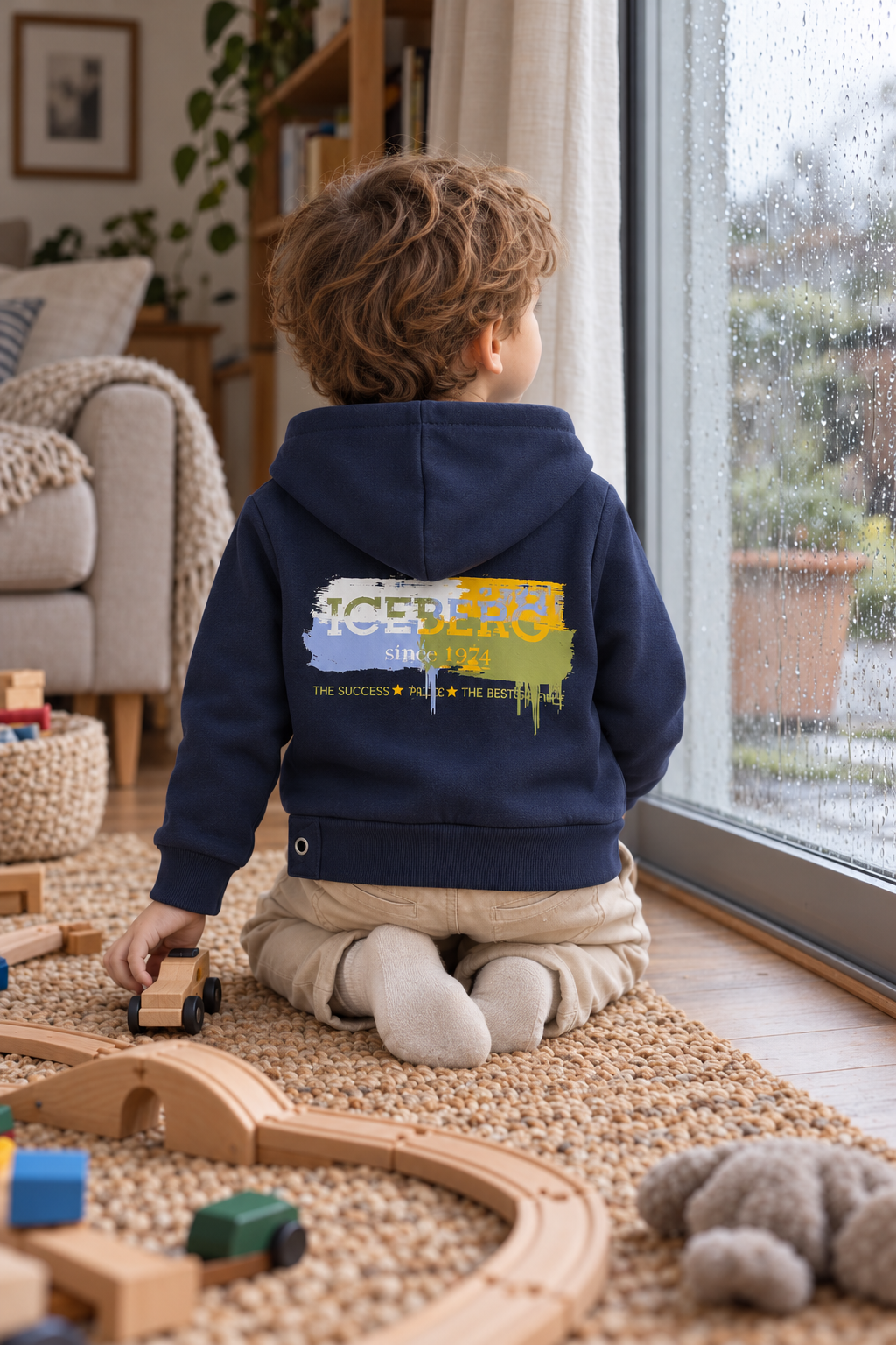 Urban Color Şardonlu Kapüşonlu Sweatshirt – Lacivert
