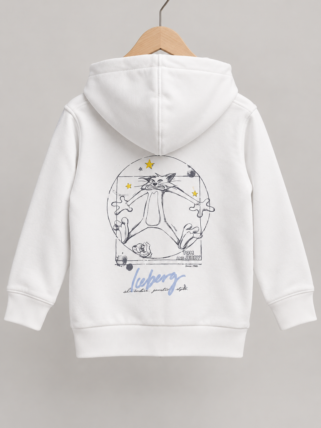 Playful Cat Şardonlu Kapüşonlu Sweatshirt – Beyaz
