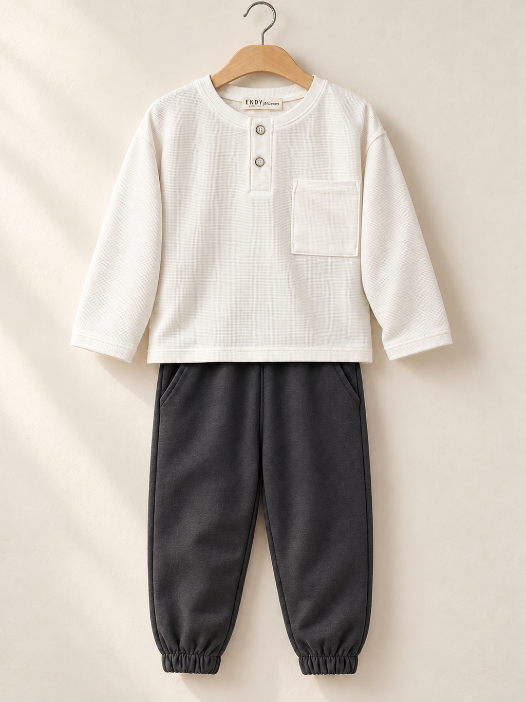 Mini Atelier Cepli 2’li Takım – Ekru & Antrasit