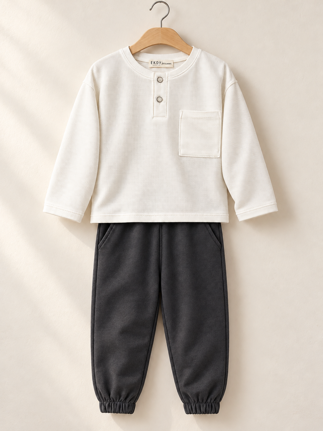 Mini Atelier Cepli 2’li Takım – Ekru & Antrasit