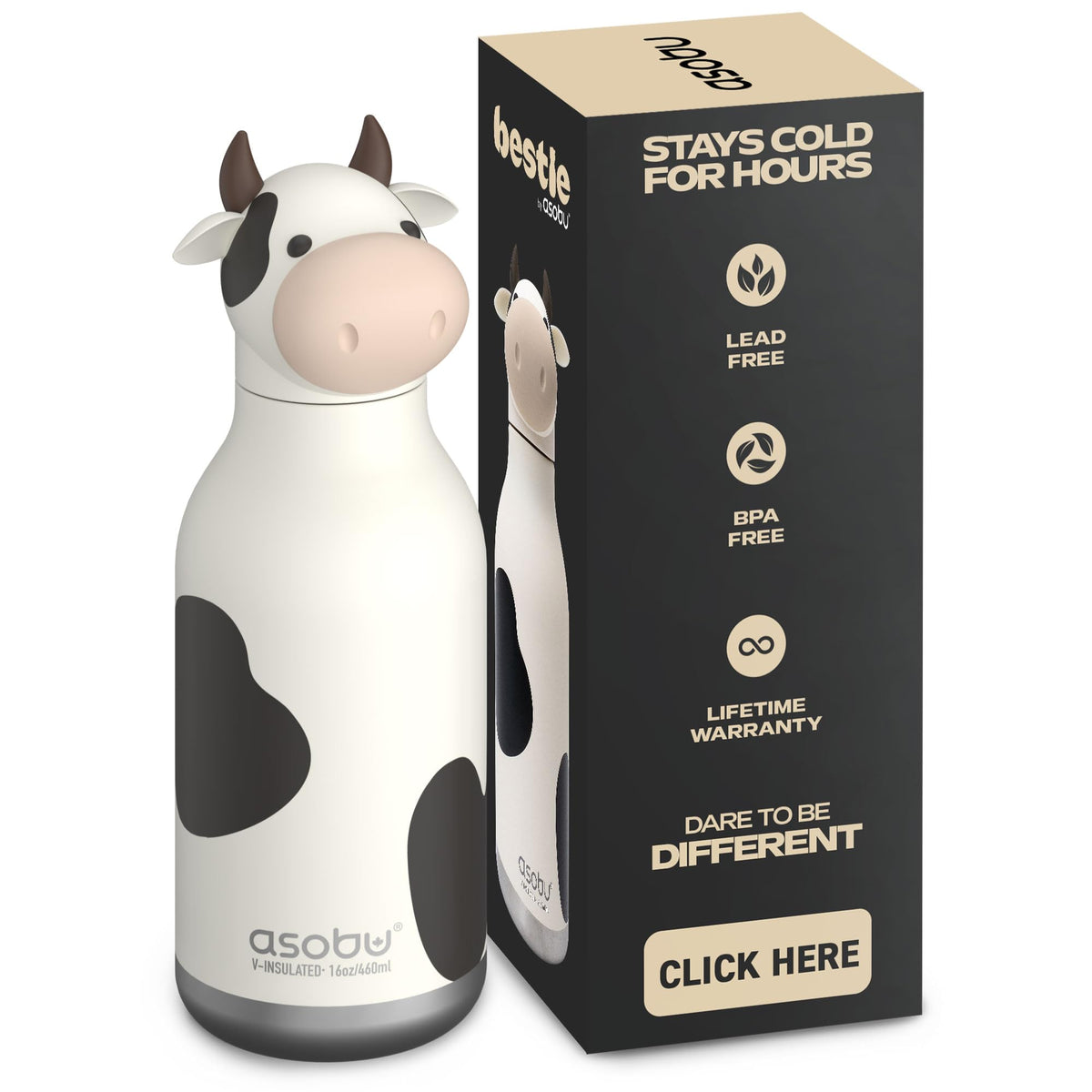 Bestie Bottle - Cow 460 ml.