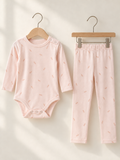 Blush Wheat – Başak Desenli Body ve Tayt 2’li Takım