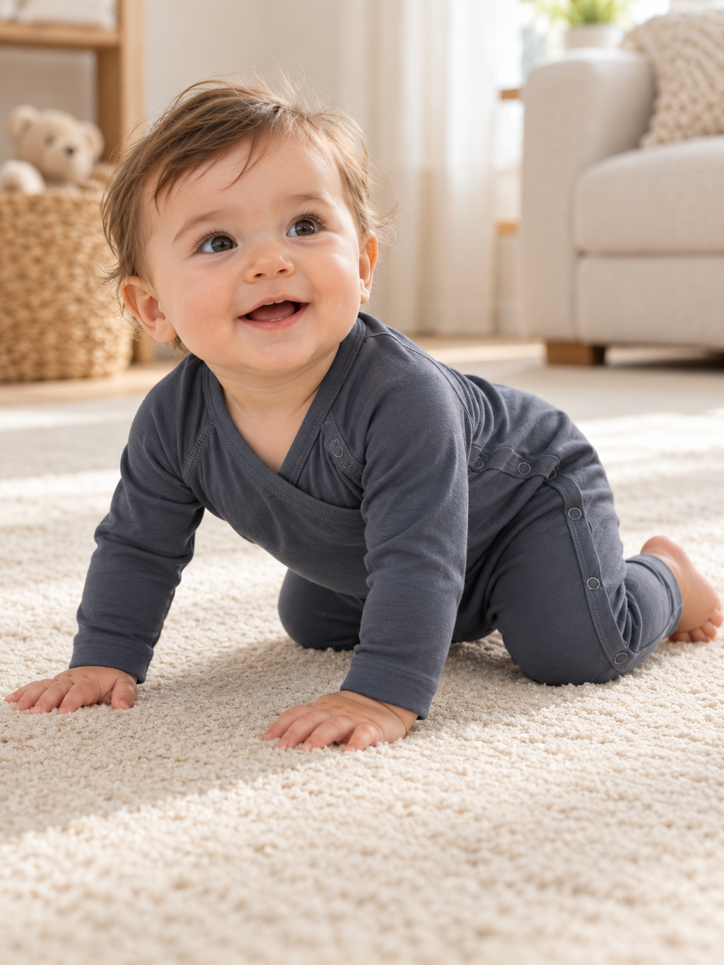 Slate Kruvaze Bebek Tulumu – Antrasit