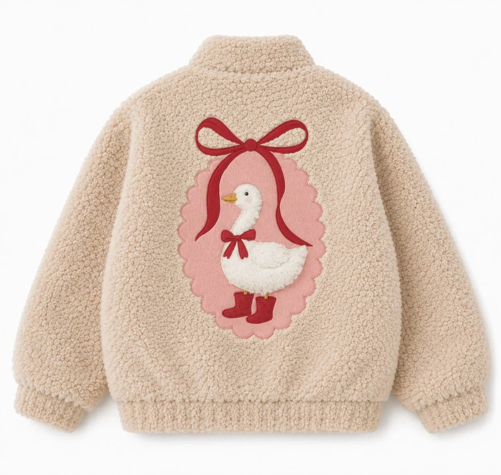 Maison Goose Peluş Bomber Ceket - Bej